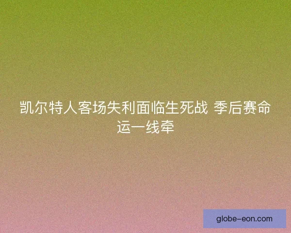 凯尔特人客场失利面临生死战 季后赛命运一线牵